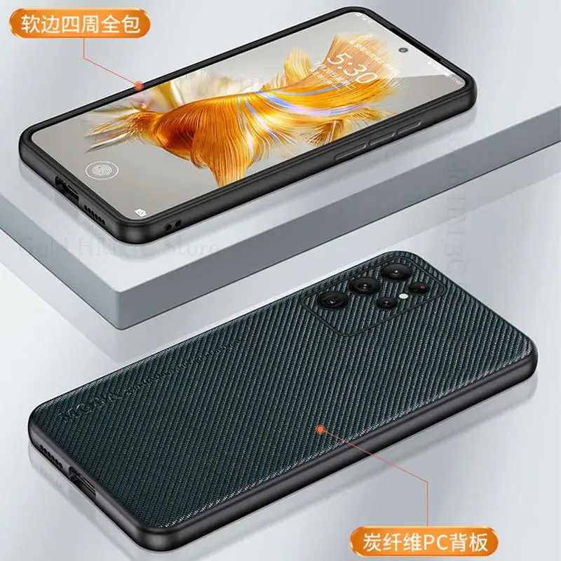 Carbon Fiber Leather Phone Case For Samsung S23 Ultra 5G Soft Frame Shockproof Cover For Galaxy S22 Ultra S21 FE S23 Plus Funda