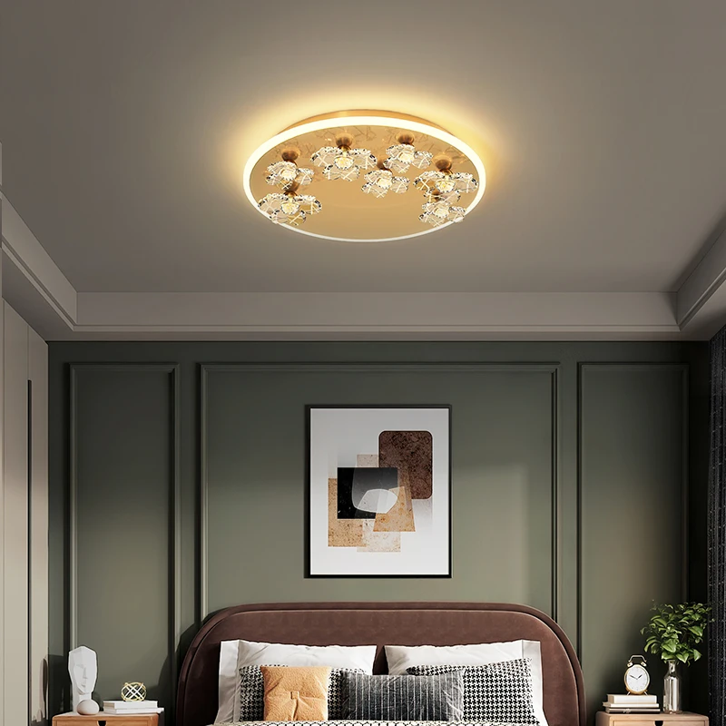 

YUNYI Modern Ceiling Light Crystal Copper Led Light For Bedroom Hallway Bar Kitchen