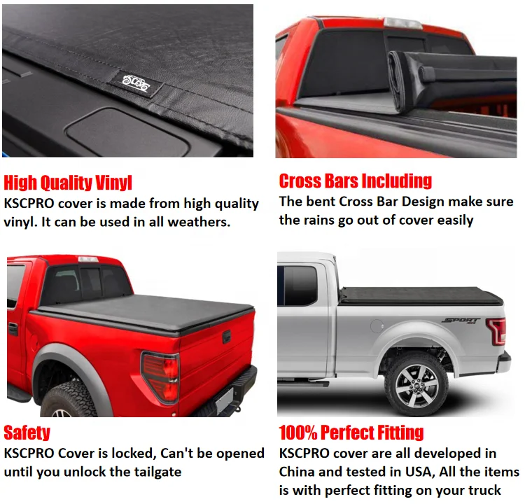 KSCPRO Водонепроницаемый Виниловый мягкий рулонный тент для CHEVY SILVERADO 1500 2014 футов