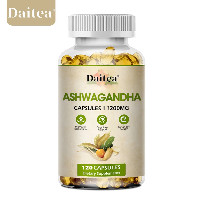 

Organic Ayurvedic Ashwagandha Extract Capsule Relieves Stress Sleep Better Enhances Immunity Energy Support Health Food