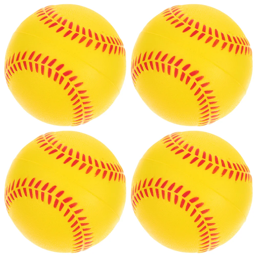 

4 Pcs Colored Softball Toys Kids Baseballs Pu Sponge Foams Training Practice Child Outdoor Playset