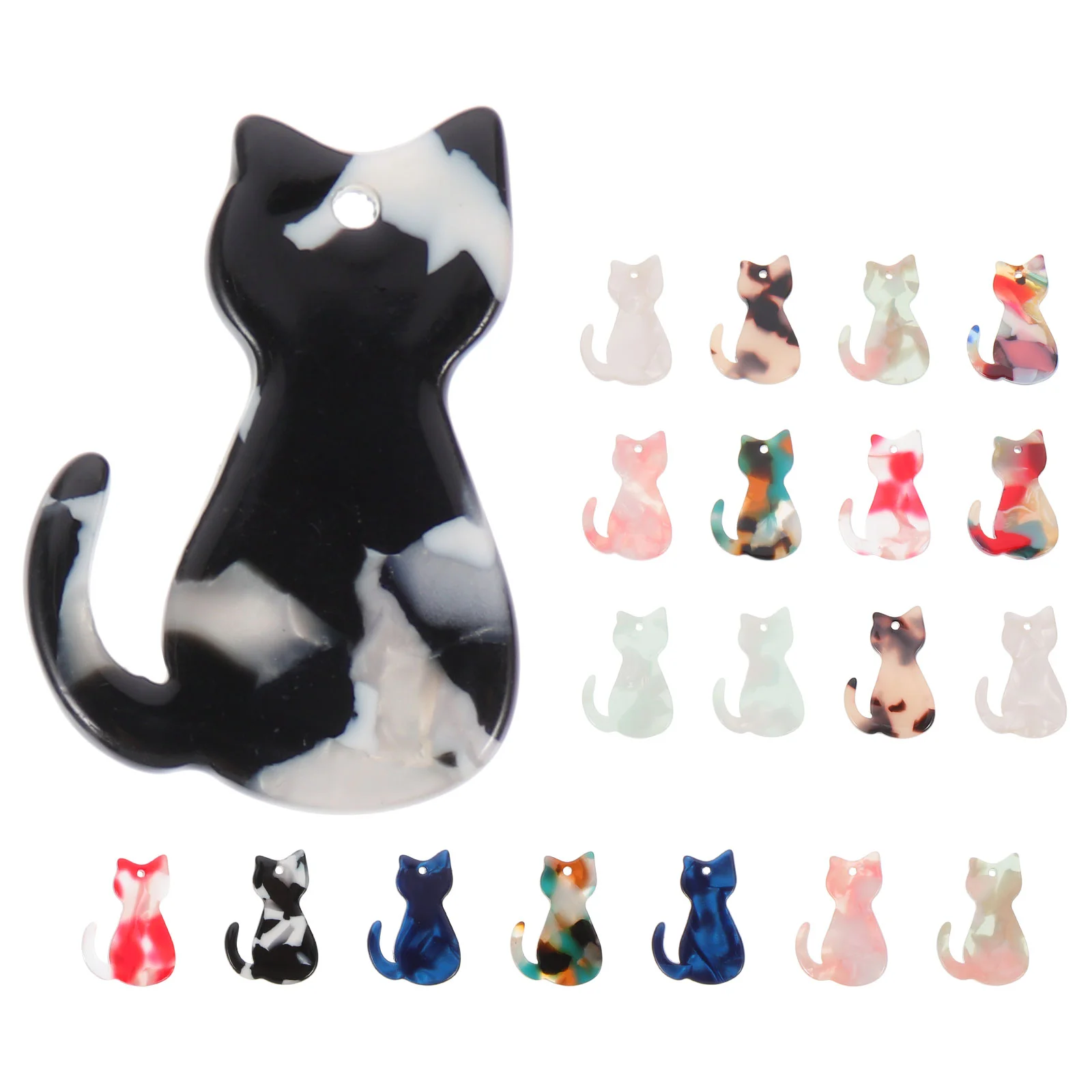 

20 Pcs Kitten Pendant Keychains Backpacks Charms Bag Accessories Cat Supplies Crafting Jewelry Making Decor Acrylic Gift DIY