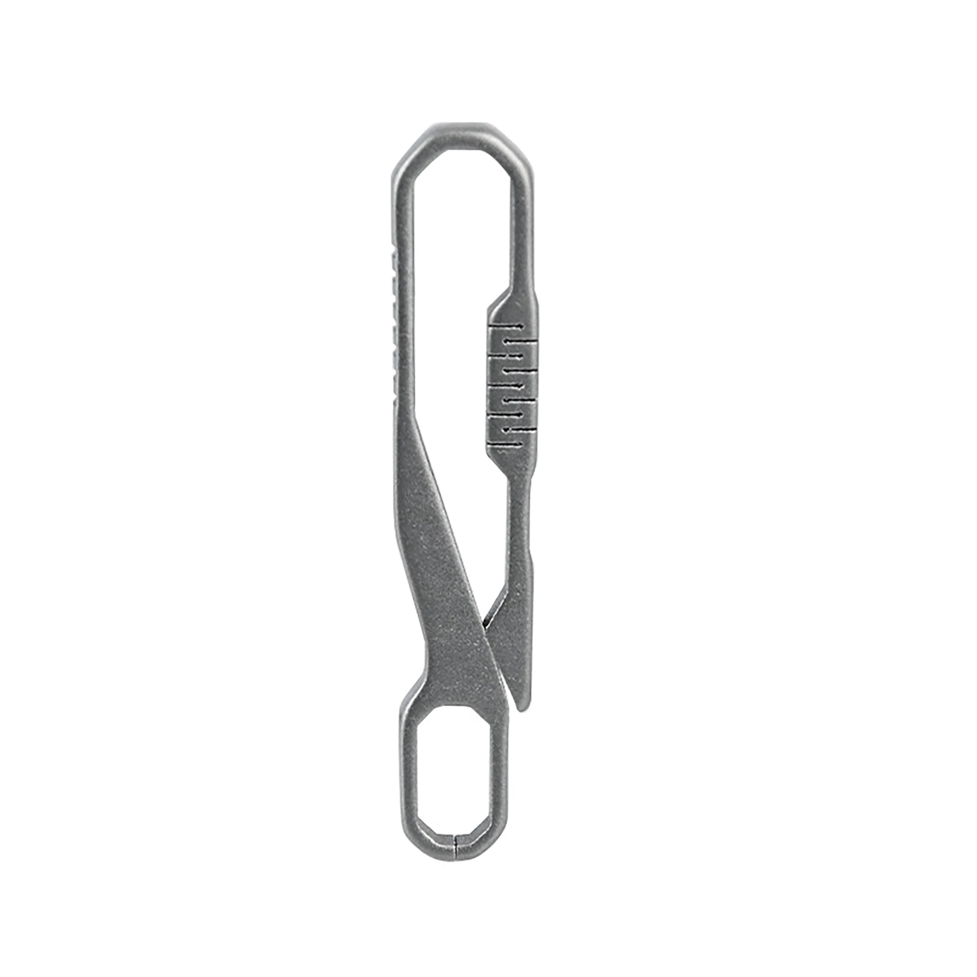 

Super fine simple TC4 Ti Solid titanium Japanese fishhook U hook belt clip keychains Key ring DIY FOB EDC housewarming gift