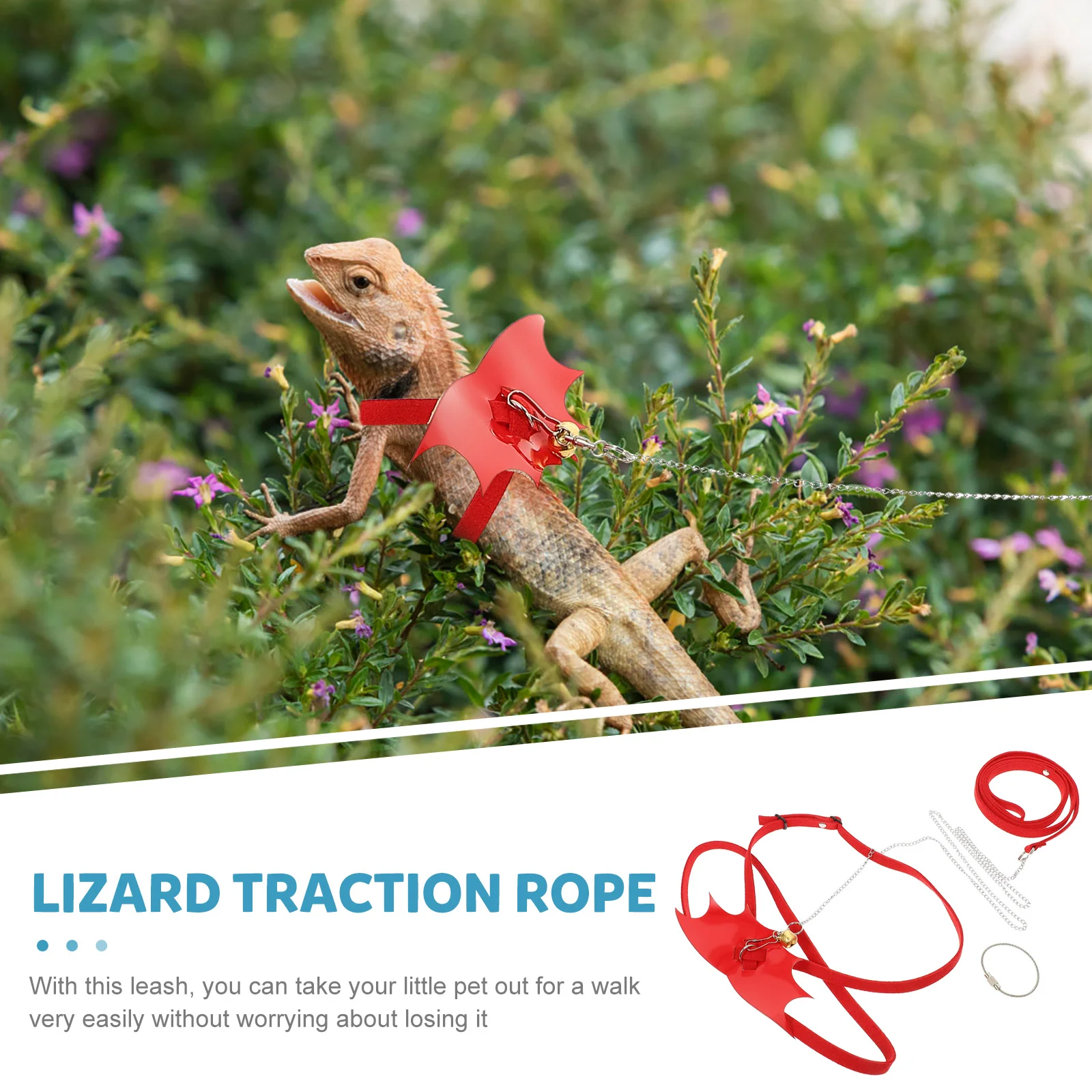 

Harness Leash Lizard Reptile Dragon Bearded Gecko Guinea Vest Walking Animal Pet Training Wing Traction Bunny Adjustable Hamster