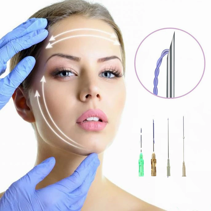 

10pcs/pack Hilos Tensores Faciales Lift Mono Screw Absorbable Suture Plla Pcl Pdo Thread Lift With Sharp Needle