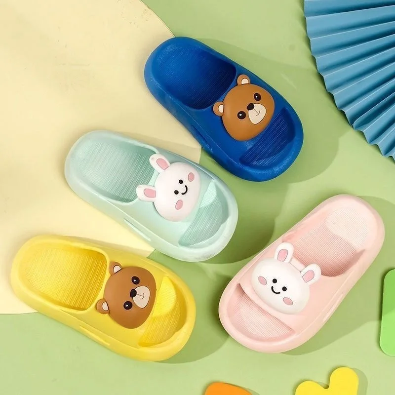 

Baywell Cartoon Bear Bunny Kids Slippers for Girls Boys Summer Beach Indoor Slippers Cute Girl Shoes Home Soft Non-Slip Shoes