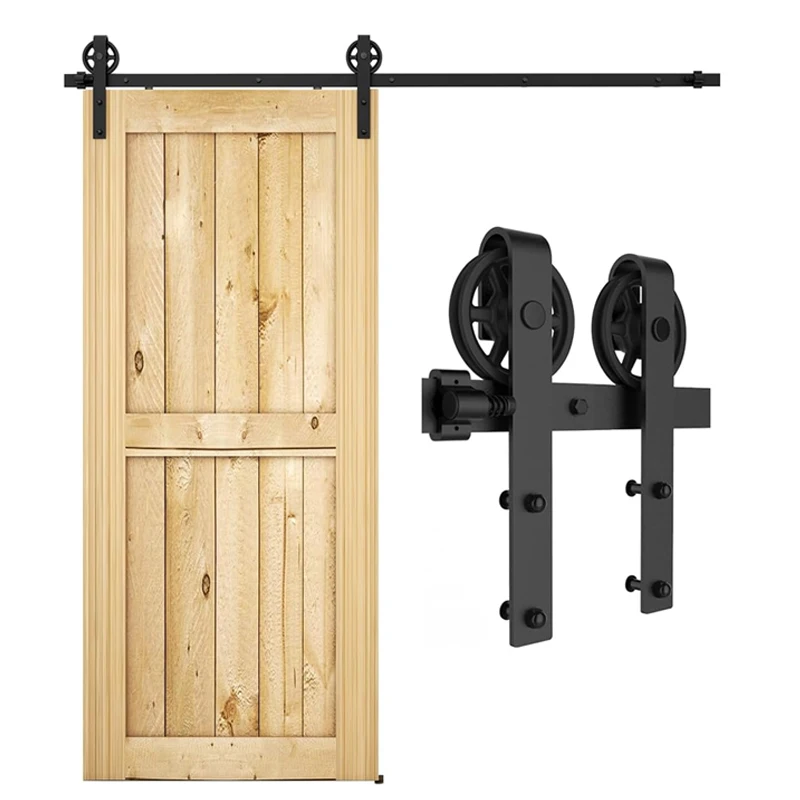

CCJH 6/6.6FT Sliding Warehouse Door Hardware Track Kit, Suitable for Single Door, Combination Track Mode Warehouse Door Hardware