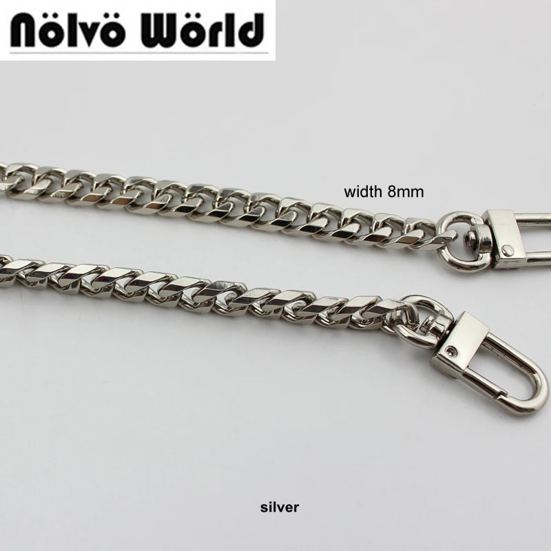 

5pcs 8mm wide High Thick Snap Chain 110cm 120cm metal strap has hook for women bag handbag chain removable long strap chain