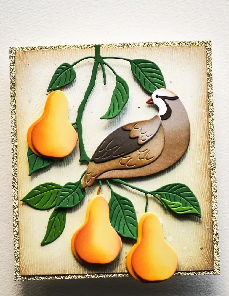 Варежка с птичьими птицами Снежная груша Рождественская варежка штампы для