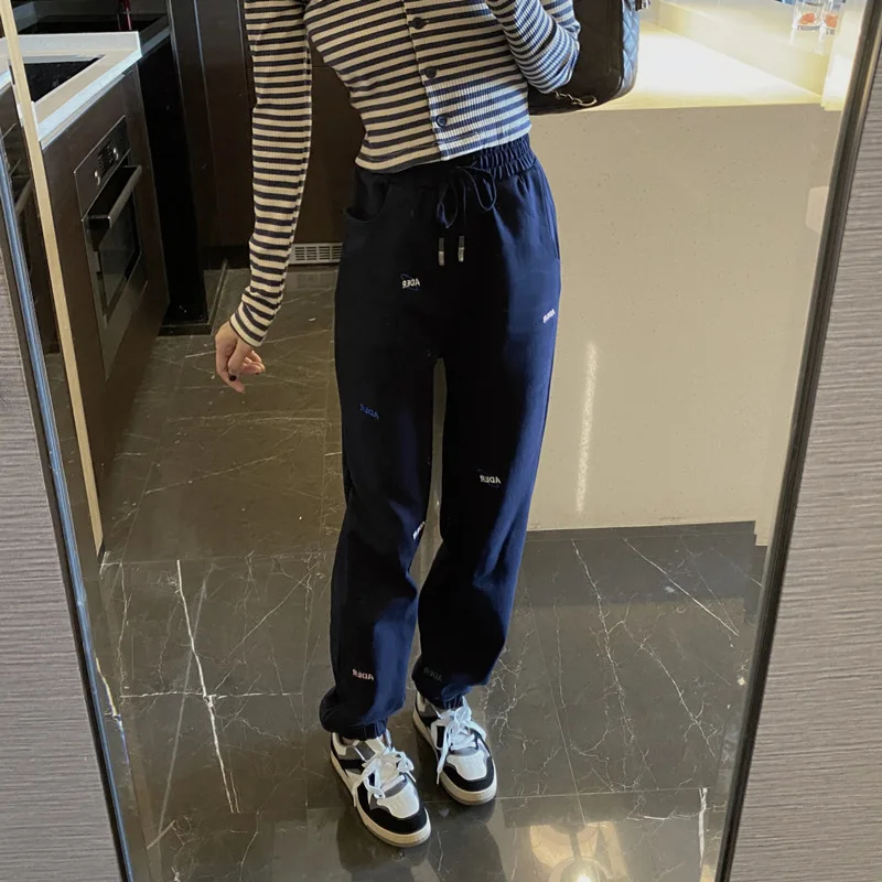 

Новинка 2022, осенние спортивные брюки ADER ERROR, прямые свободные брюки с вышивкой для мужчин и женщин, KZ761