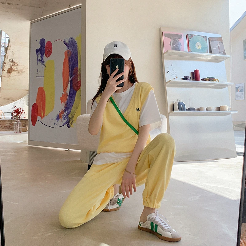 3 шт./компл. летний комплект одежды для беременных Топы с коротким рукавом + жилет