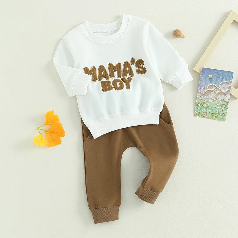 

Autumn Baby Boys Clothes Kids Children Tracksuit Fashion Letter Embroidery Long Sleeve Sweatshirt Tops Drawstring Pants Clothing