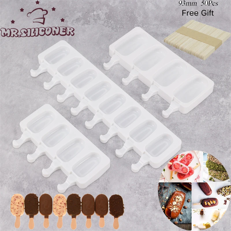 

3 PCS Silicone Ice Cream Mold Magnum Silicone Mold DIY Fruit Juice Ice Pop Cube Maker Ice Tray Popsicle Mould Kitchen Gadgets