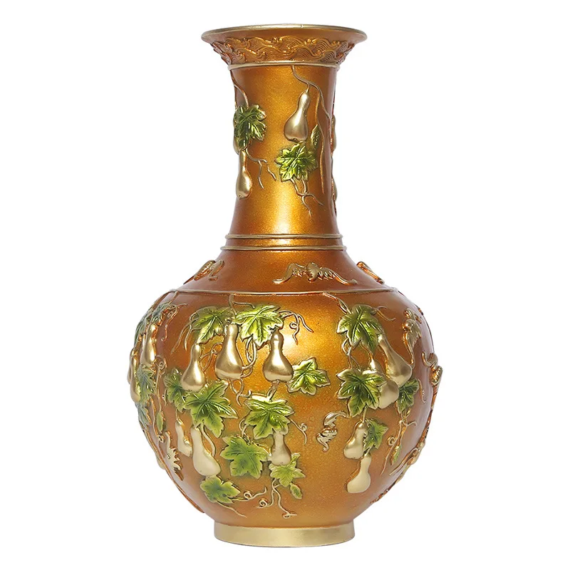 

ARZAK Colorful Copper Gourd Vase Home Office Decoration Copper Handicraft Decoration New Chinese Housewarming Opening Gift