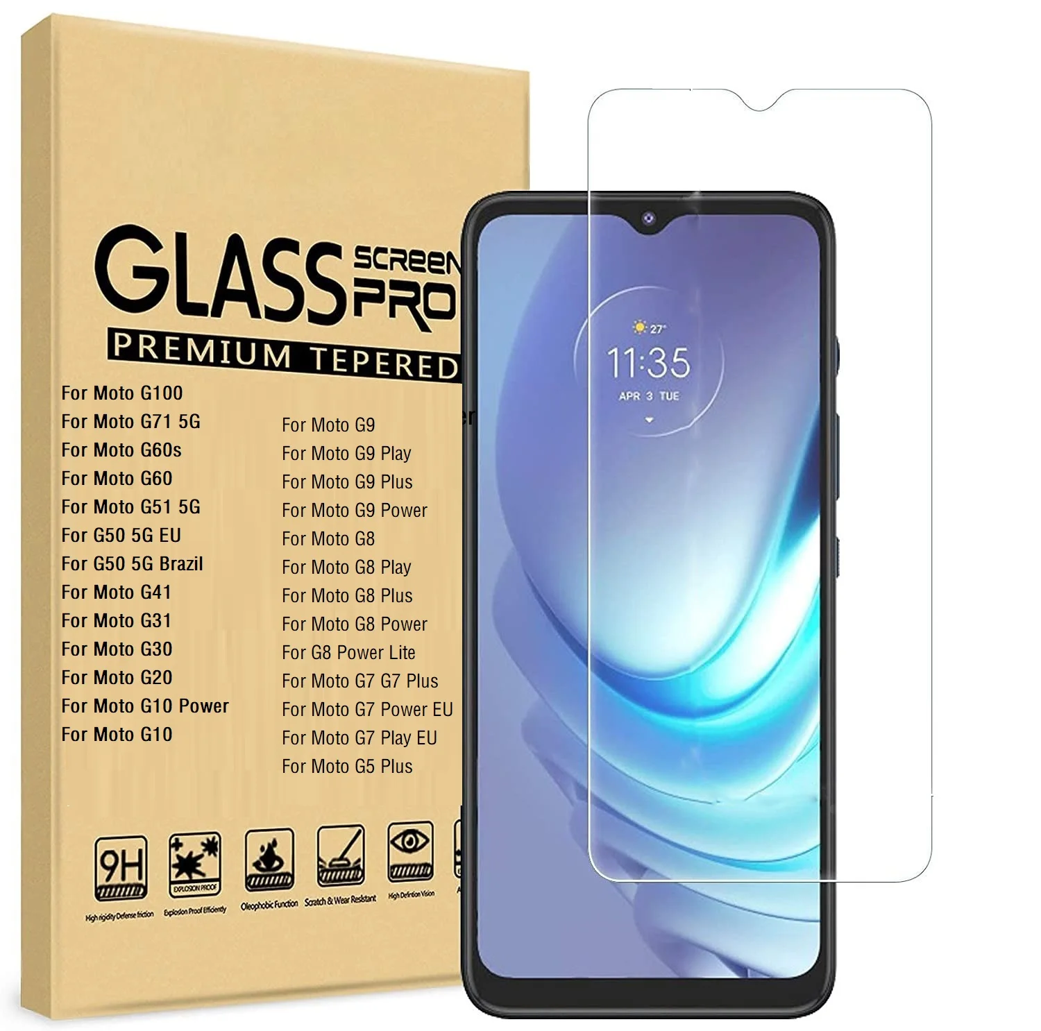 

Закаленное стекло для Motorola Moto G 5G Plus, Защитная пленка для экрана 9H 2.5D, Защитное стекло для Moto G 5G, стекло