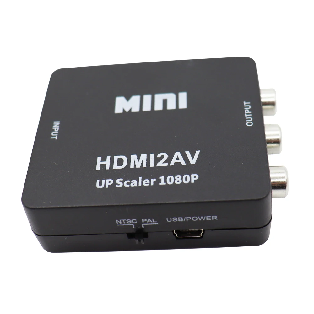 Композитный видеоконвертер MINI HDMI совместимый с RCA AV/CVBS HDMI2AV для ТВ VHS VCR DVD горячая