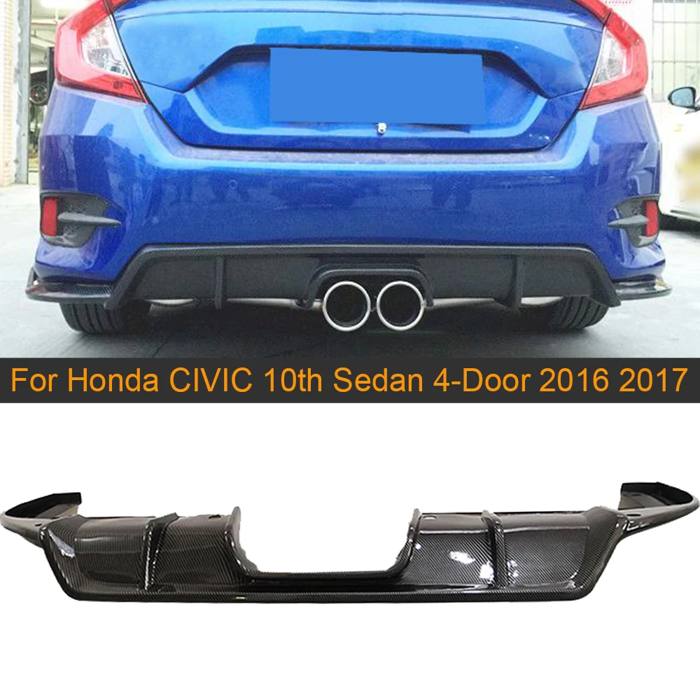 

Carbon Fiber Car Rear Bumper Diffuser Lip For Honda Civic X 10th 2016 2017 2018 Rear Diffuser Lip Spoiler