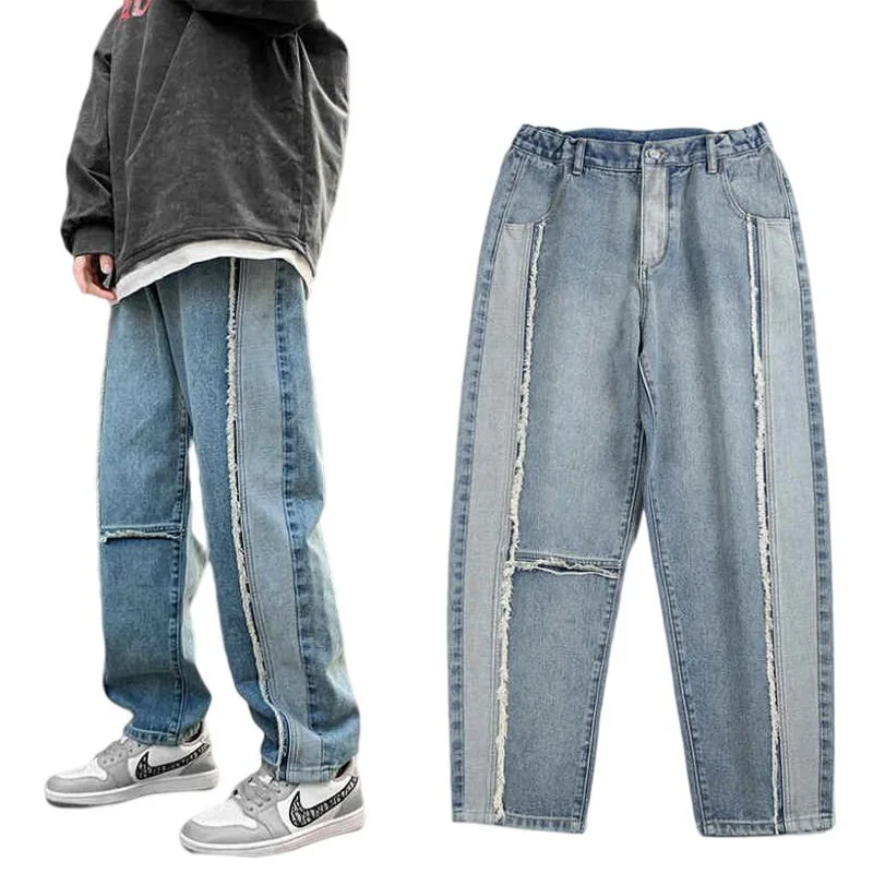 Новое поступление широкие джинсы с принтом в стиле хип-хоп джинсовые брюки