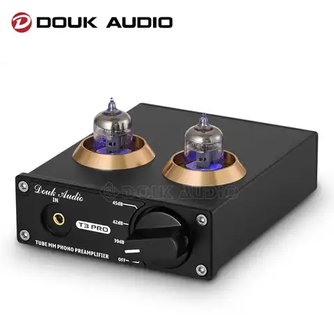 Douk Audio T3 PRO Mini MM RIAA проигрыватель Phono предусилитель линейного уровня Amp HiFi стерео RCA трубчатый предусилитель для рабочего стола