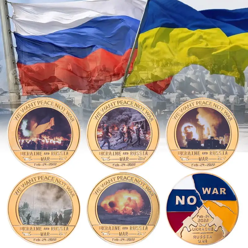 

Набор золотых коллекционных монет украинско-русской войны, сувенирный держатель для монет в стиле милитари, армейские монеты, медаль, подар...