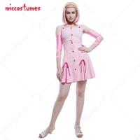 womens ghost cosplay costume women sleeveless dress with strap women pink dress