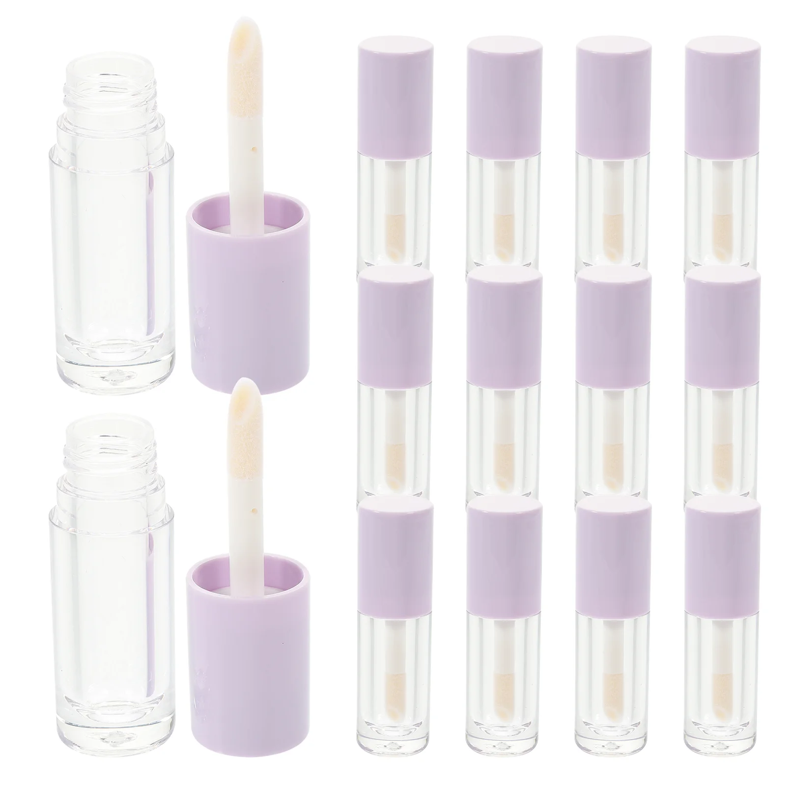 

14 Pcs Cover Lip Balm Tubes Empty Clear Gloss Cute Refillable Container Abs Containers Wand Lipgloss