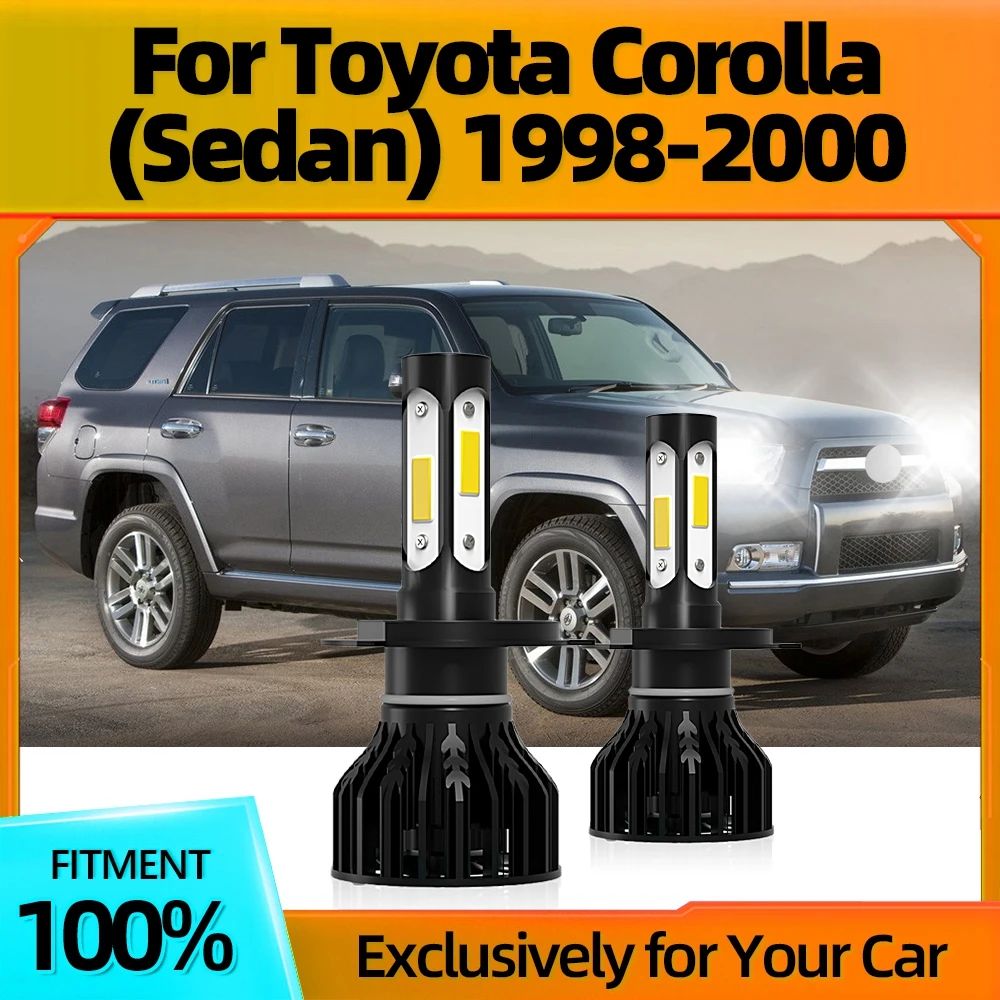 2 шт., автомобильные передние лампы H4 COB 300% лм 6500 К 1998-2000