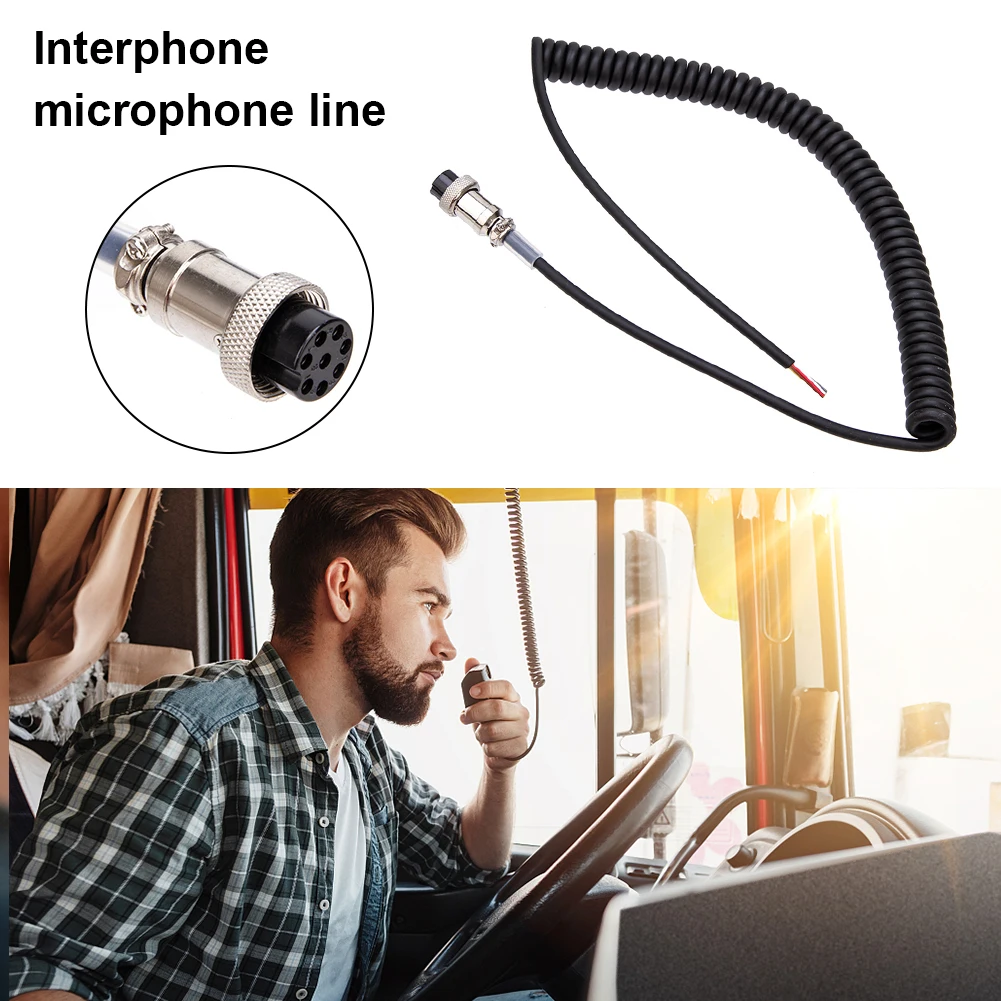 

Round Plug Speaker Mic Cable VHF/UHF Band Handheld Speaker Mic Wire Replacement Walkie Talkie Parts for Alinco EMS-57 EMS-53