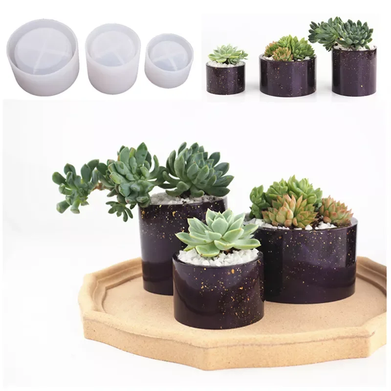 

NEW IN Newest Round Concrete Planter Silicone Mold Candle Mould Diy Handmade 12Cm 9Cm Flower Pot Uv Epoxy Resin Pen Holder Mould