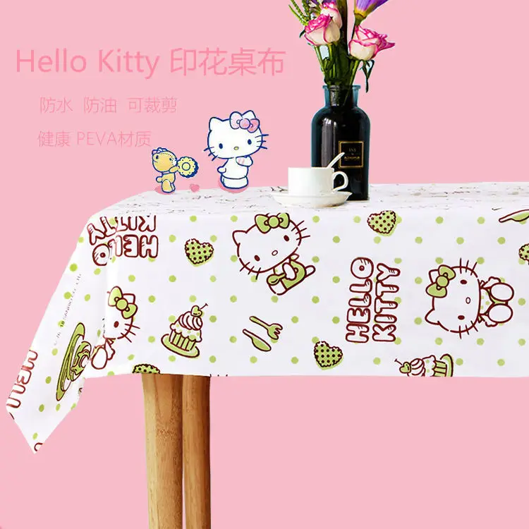 

Водонепроницаемая кухонная скатерть Hello Kitty с принтом, плотная скатерть с защитой от загрязнений, 132*178 см, скатерть для пикника на открытом в...