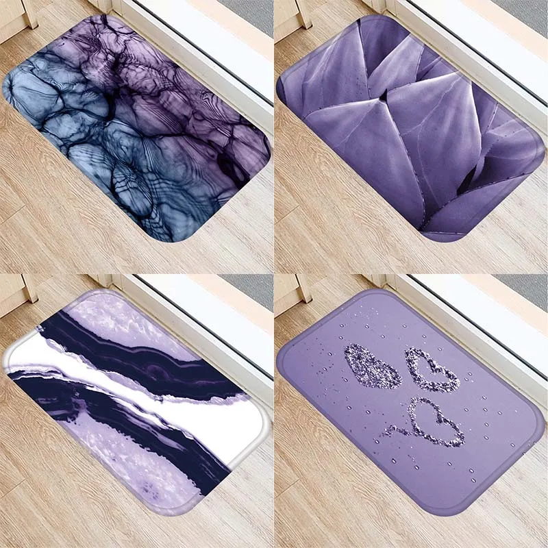 

Purple Plant Non-slip Door Mat Kitchen Bathroom Entrance Door Mat Living Room Floor Mat Bedroom Room Home Decor Mat 40x60cm