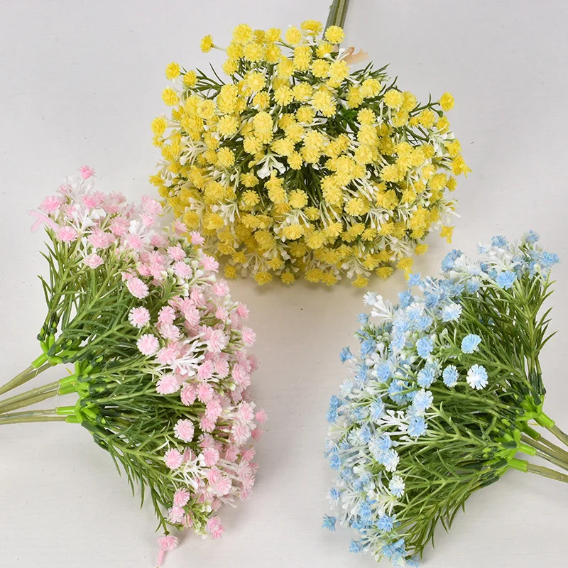 

Simulation Flowers 7 Heads Feel Full of Stars To Bunch Fake Bouquets Wedding Wedding Brides Holding Flowers Home Decoration