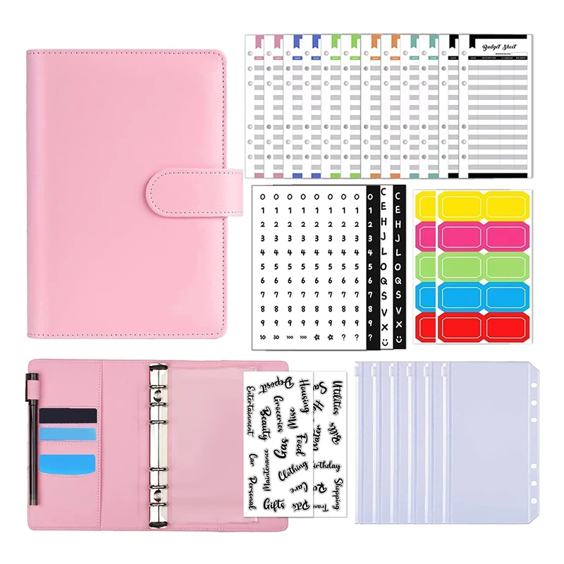

A6 Budget Binder With Cash Envelopes,Money Saving Binders,Cash Budget Envelopes System For Budgeting,Ring Binder