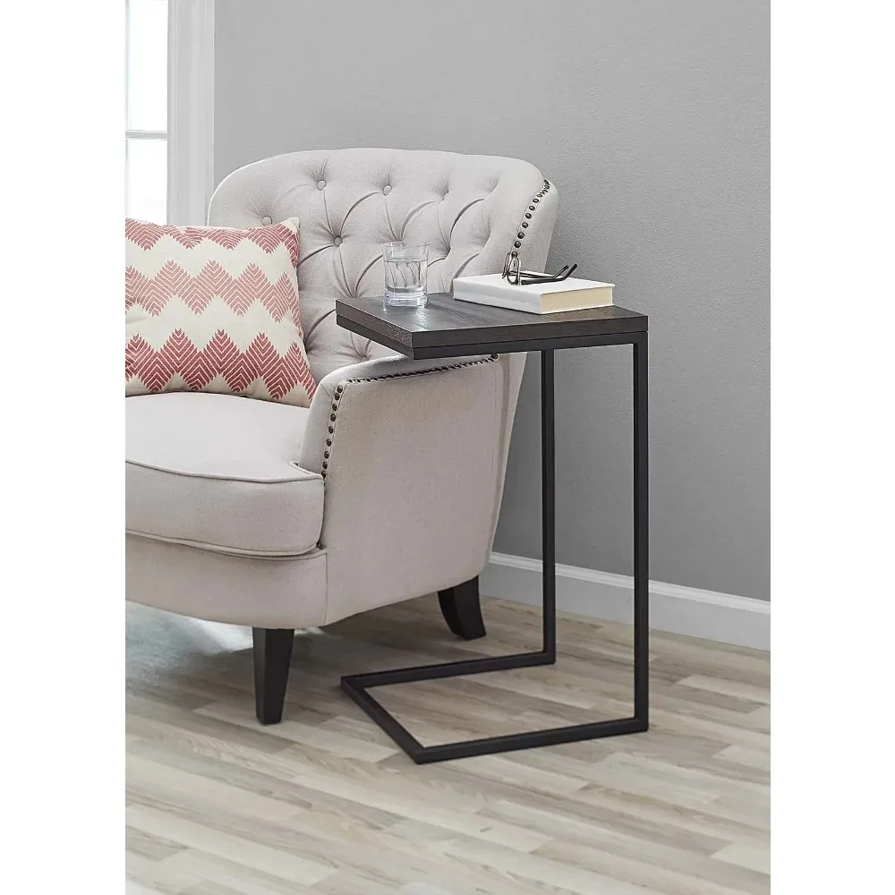 

Mainstays C-Shape Metal End Table, Espresso/Black