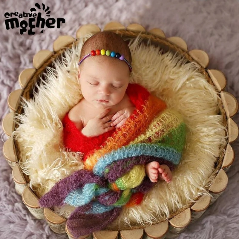 Новое цветное одеяло для фотосъемки одежда новорожденных наряд из мохера и
