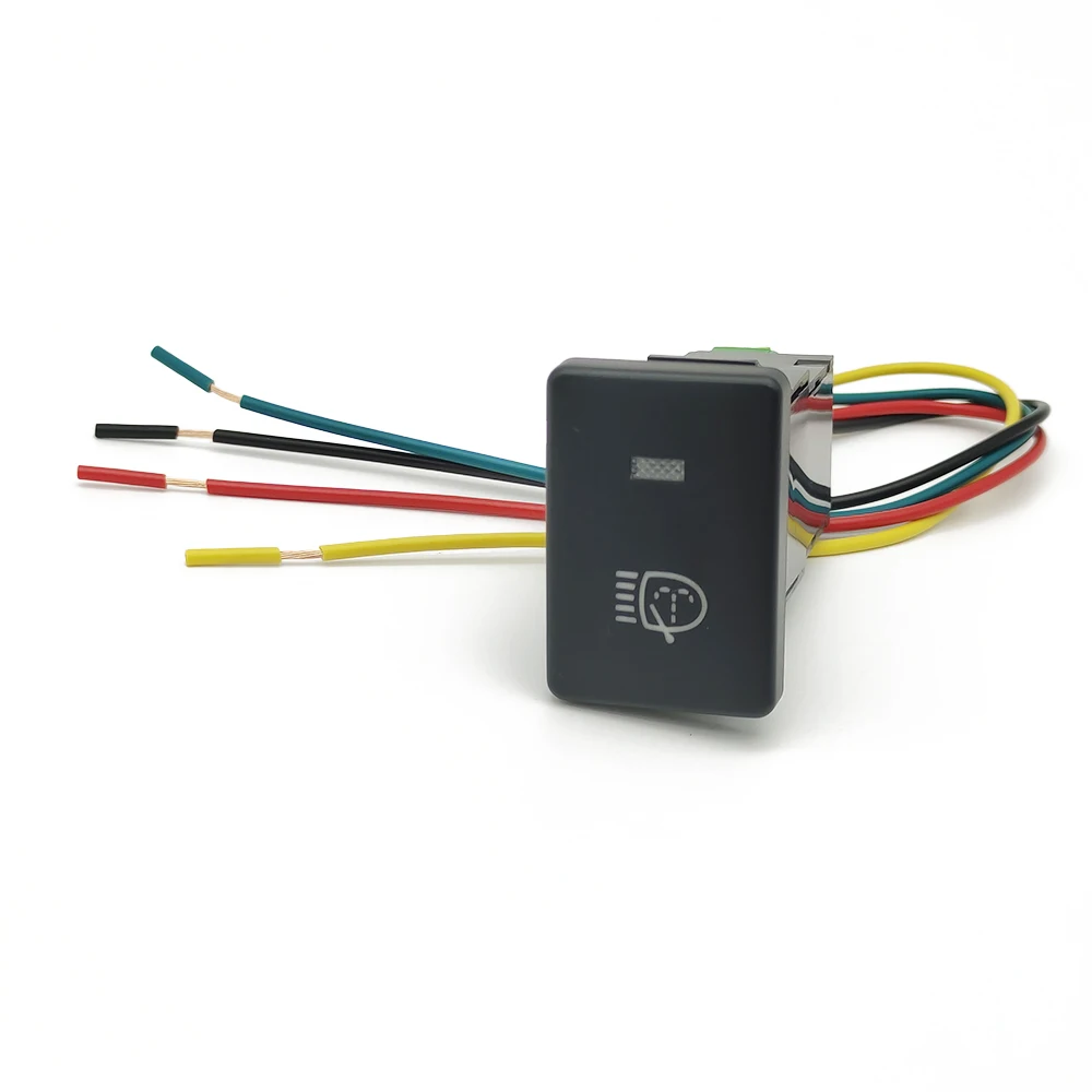 

Синий светодиодный светильник, нажимной переключатель для омывателя фар, 4-проводная кнопка для Toyota Camry Prius Corolla, переключатель для чистки фар, 12 В постоянного тока