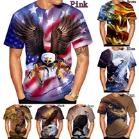 newest fashion shirt tops short sleeves summer print usa bald eagle cool 3d t shirts