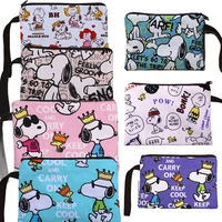 snoopyed anime pencil case cartoon kawaii puppy snoopys students stationery storage bags creative canvas pen bag pouch supplies