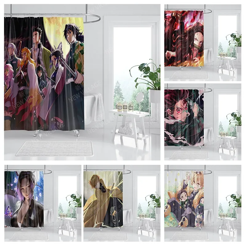 

Waterproof fabric shower curtain Bathroom curtain accessories 180x200 Bath curtain for shower 240*200 cartoon cute decor 240x200