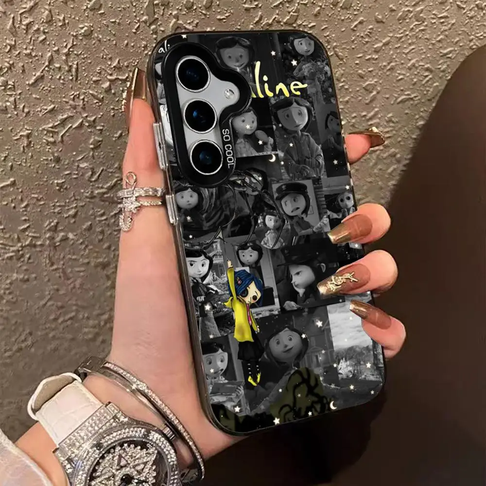 Модный чехол для телефона с фильмом C-coraline IMD цветной серебряный Samsung Galaxy S25 S24 S23 S22