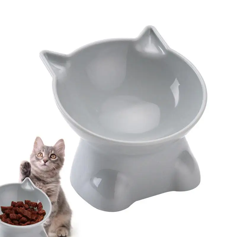 

Raised Cat Bowl Anti Vomiting 15-Degree Tilt Raised Cat Bowls 5.31inch Shallow Raised Cat Dish Pet Water Or Food Feeding