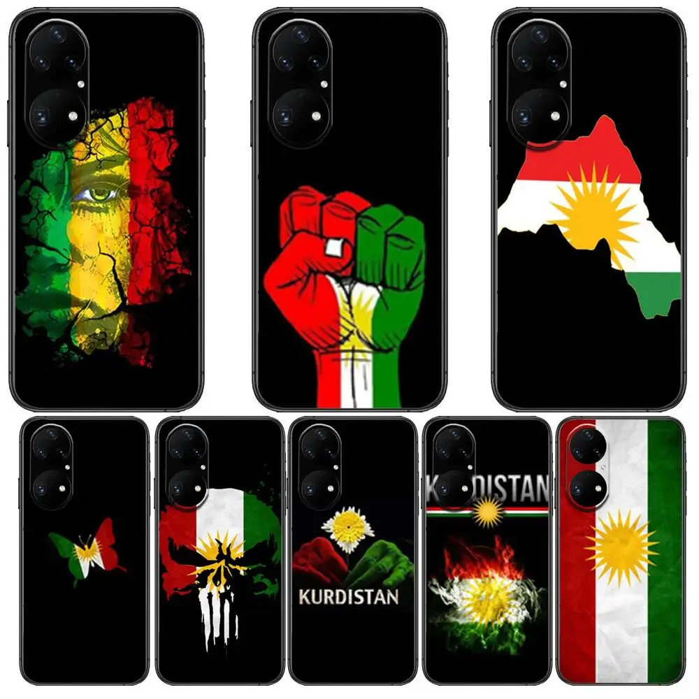 

Kurdistan Flag Phone Case For Huawei p50 P40 p30 P20 10 9 8 Lite E Pro Plus Black Etui Coque Painting Hoesjes comic fas