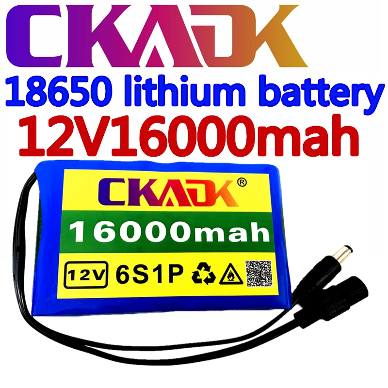 12V 12.6V 16000mAh portable super rechargeable lithium ion battery pack capacity CCTV camera monitor + EU-US charger |