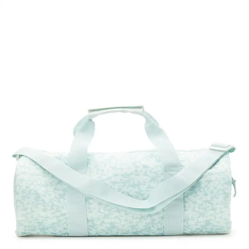 Chic, Lightweight Women's Green Plyo Print Duffel Handbag with Adjustable Shoulder Strap - Spacious and Perfect for Travel & Eve