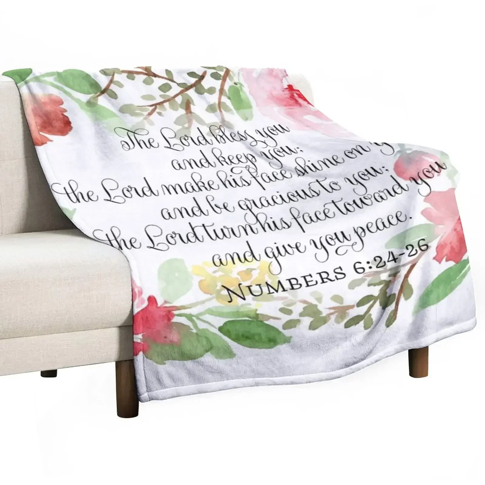 Благословение | Числа 6:24-26 Одеяло Scripture Art мягкое большое одеяло на заказ для