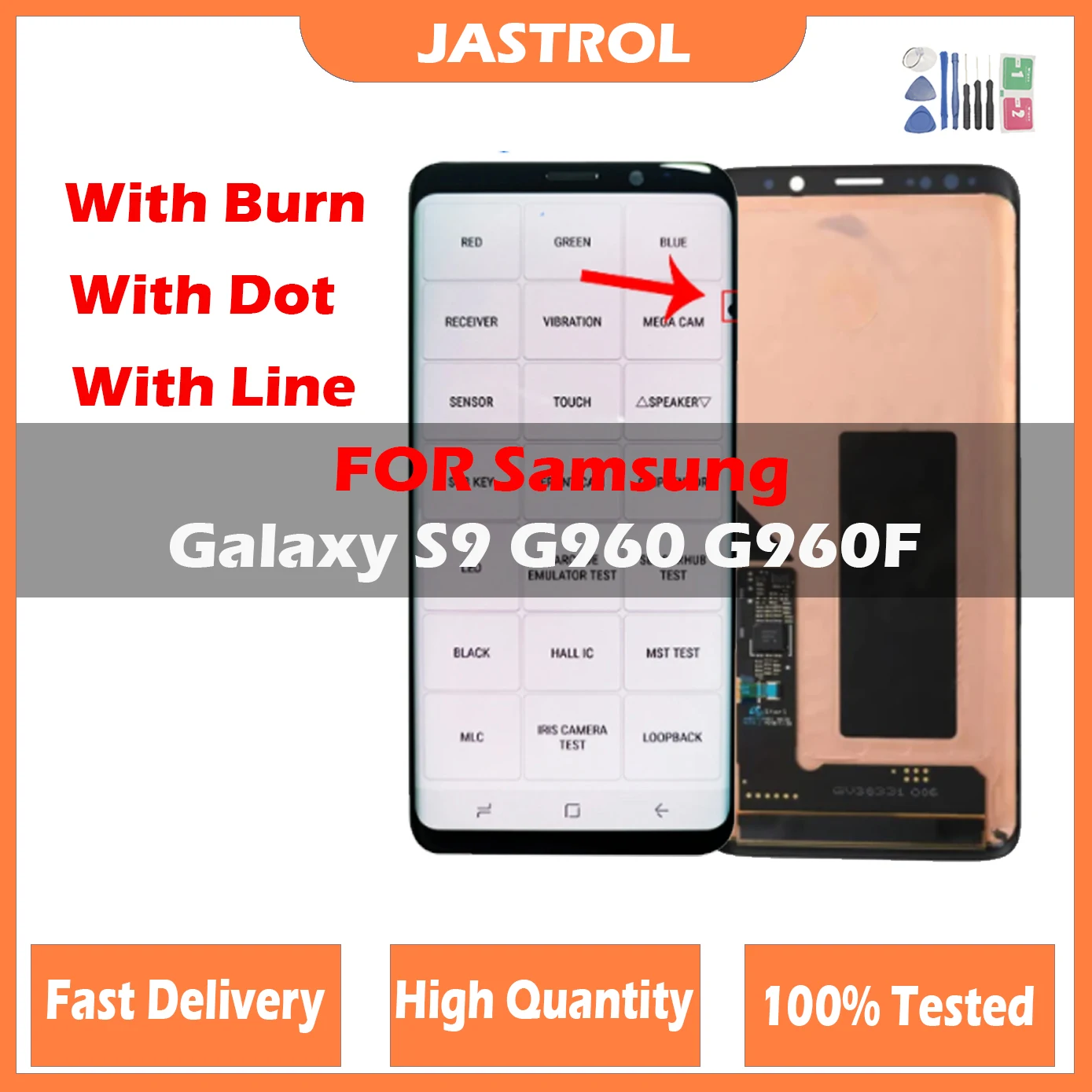 Оригинальный ЖК-дисплей Super Amoled для Samsung Galaxy S9, ЖК-дисплей G960 G960F, ЖК-дисплей с сенсорным экраном и дигитайзером S9, ЖК-дисплей с точкой