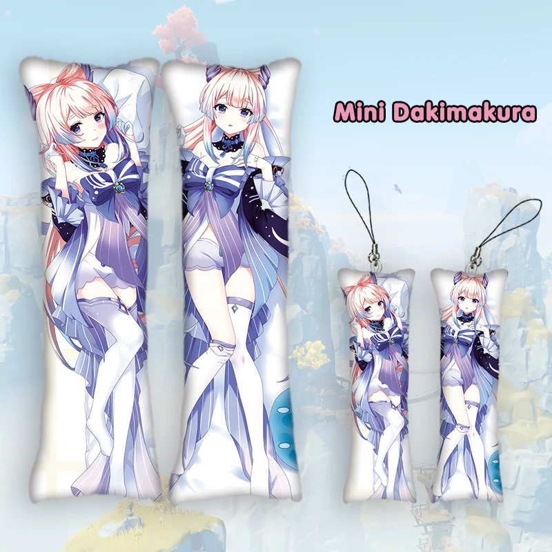 

Genshin Impact Sangonomiya Kokomi Dakimakura Keychain Mini Peachskin Anime Accessories for Bag Pendant Key Ring Chain Gift