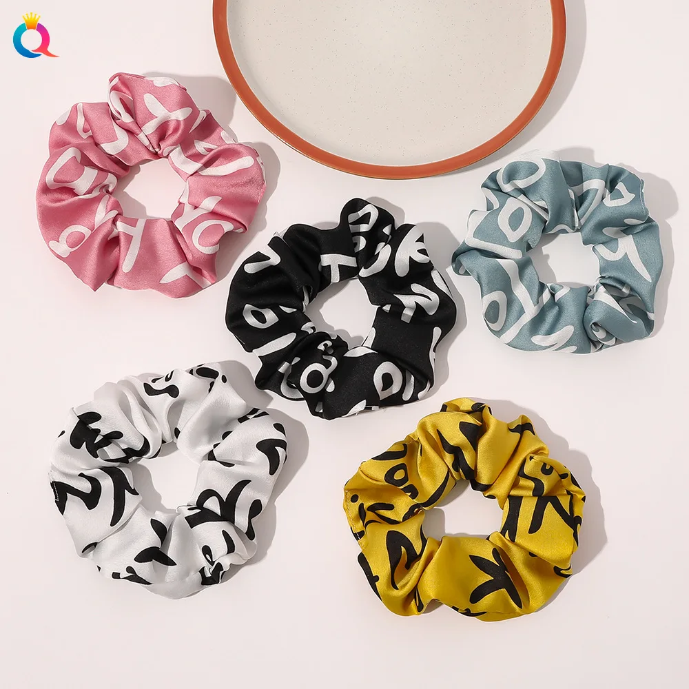 

Резинки для волос Однотонные эластичные с буквенным принтом, 9 цветов
