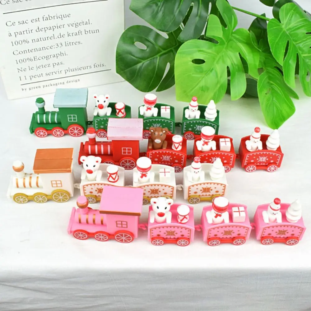 

Детские игрушки, экологичный Новогодний подарок, Рождественское украшение, деревянный материал с изображением Санты, Рождественское украшение поезда