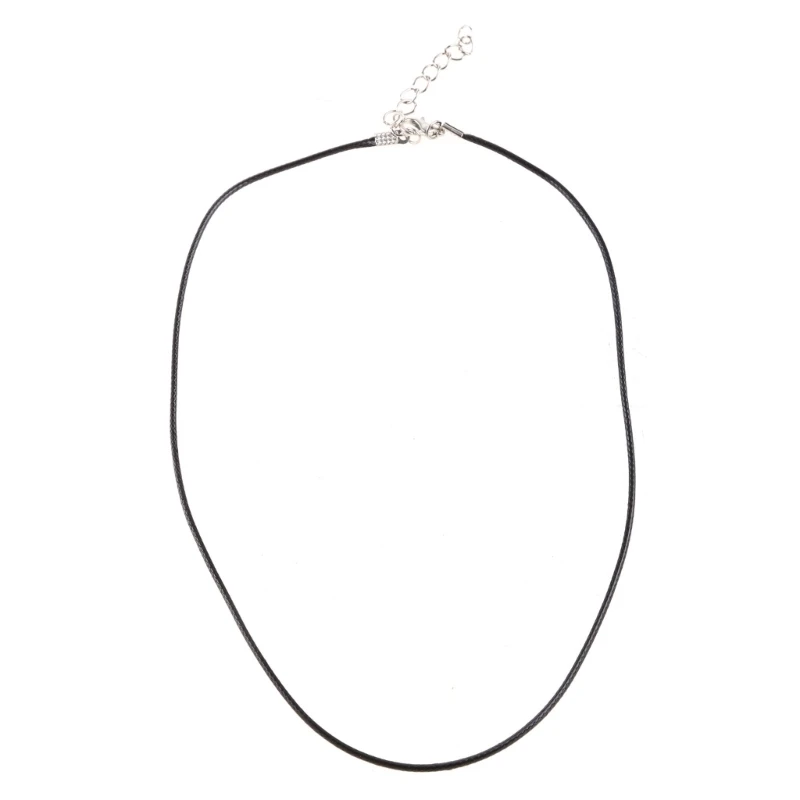 Кожаное ожерелье из восковой веревки с застежкой-лобстером черное ювелирное